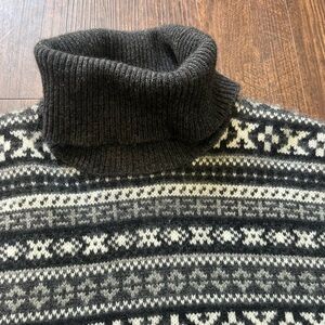 Polo Golf Ralph Lauren 100% Cashmere Patterned Turtleneck Sweater Sz M